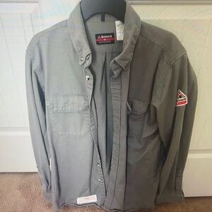 Bulwark Gray Work Shirt - Long Sleeve Safety Pocket